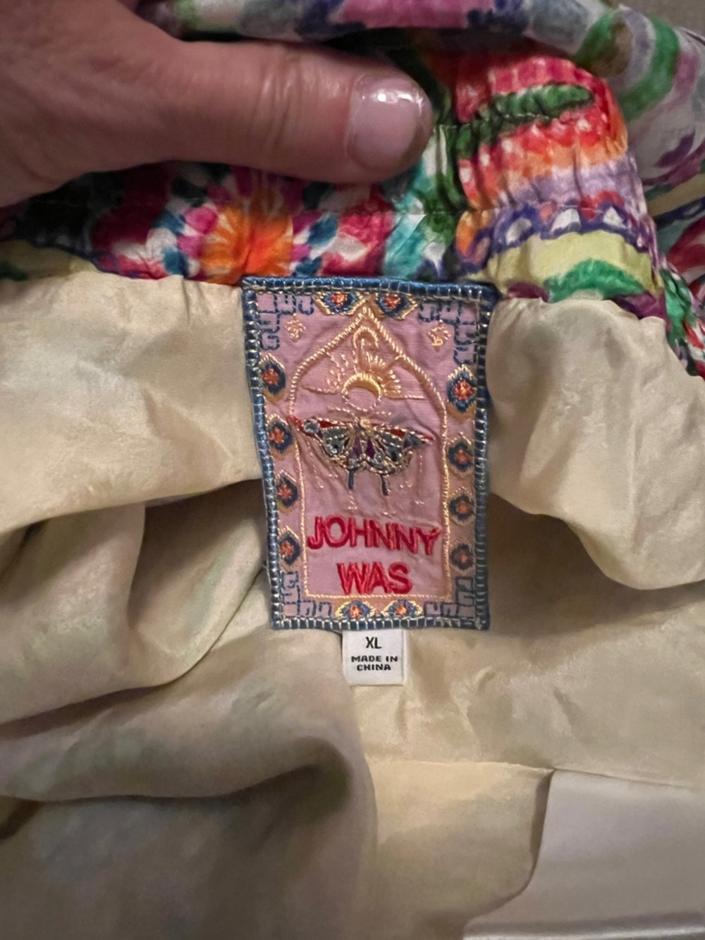 Johnny Was 100% Silk Adjustable Waist Maxi Skirt Sz XL LIKE NEW - Picture 3 of 6